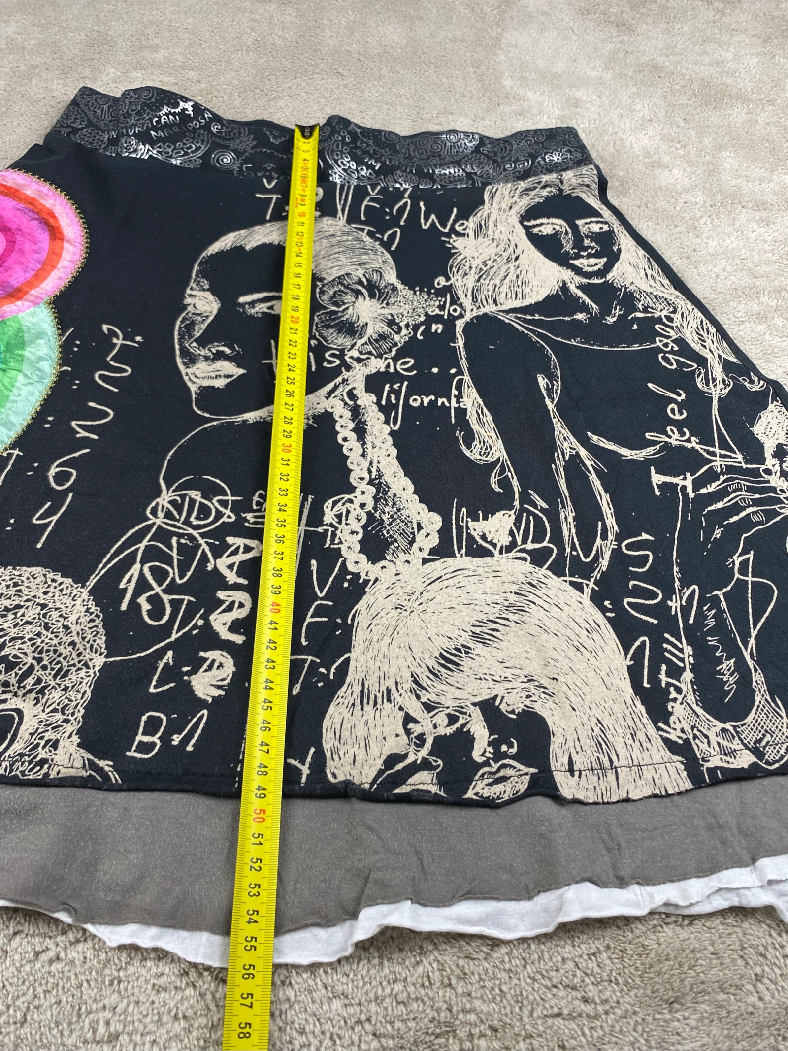 Desigual Saia Midi Estampa Artística Boho Y2K Tamanho G – photo 14
